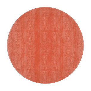 Shocking Orange Round Glass Cutting Board