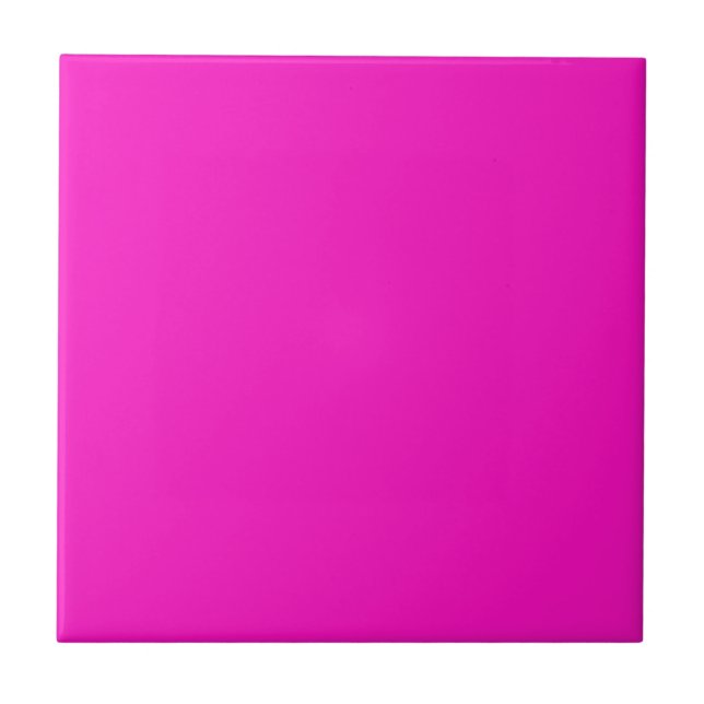 Shocking Pink Solid Colour Ceramic Tile (Front)