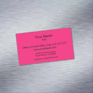 Shocking Pink Solid Colour Customise It Magnetic Business Card