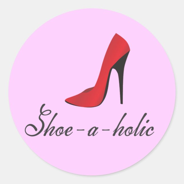 Shoe-a-holic Classic Round Sticker (Front)