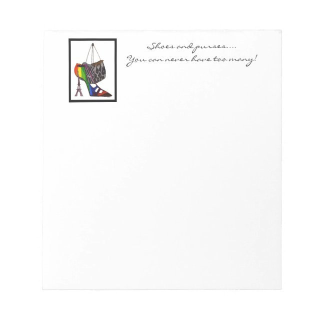 Shoe and Purse Notepad (Front)