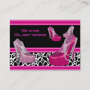 Shoe Business Card Black Bright Pink