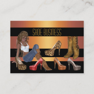 Shoe Business Card Gold Black