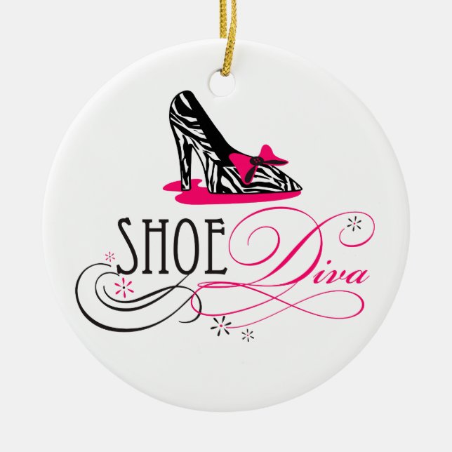 Shoe Diva Zebra Print Ornament (Front)