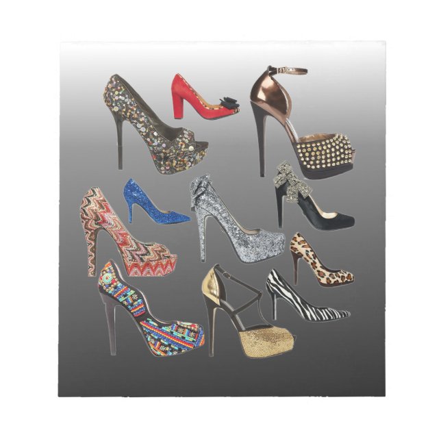 Shoe High Heels Collage Customise Notepad (Front)