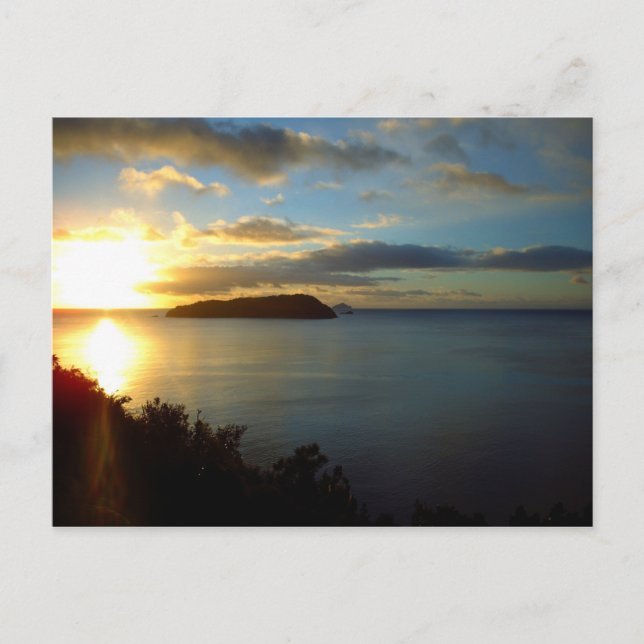 Shoe Island Sunrise from Mt Paku New Zealand Postcard (Front)