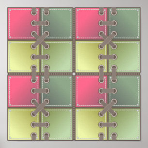 shoe laces pink and green fashion art poster