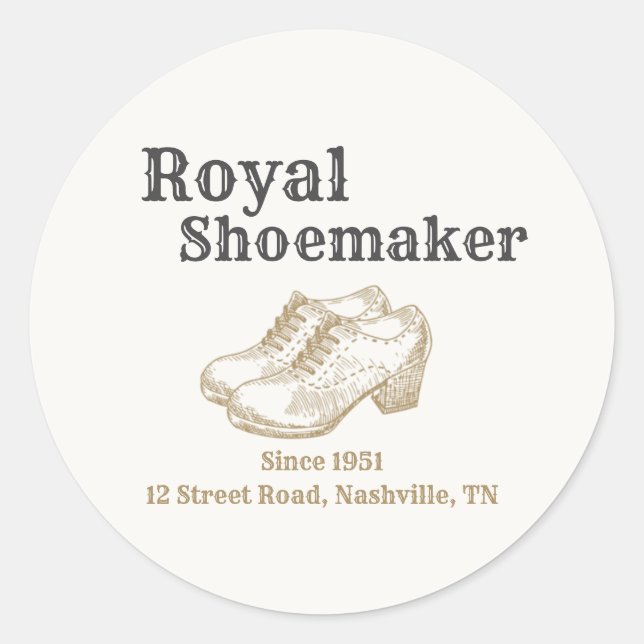 Shoe Maker Custom Design Classic Round Sticker (Front)