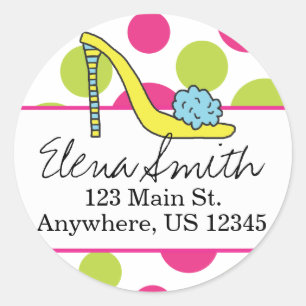 Shoe Polka Dot Address Stickers