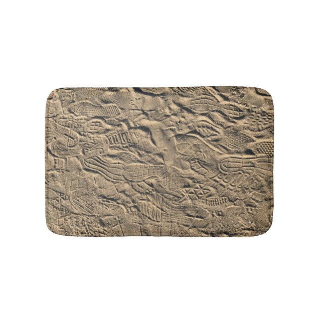 Shoe Prints in The Sand Bath Mat (Front)