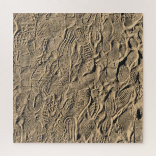 Shoe Prints in the Sand Jigsaw Puzzle