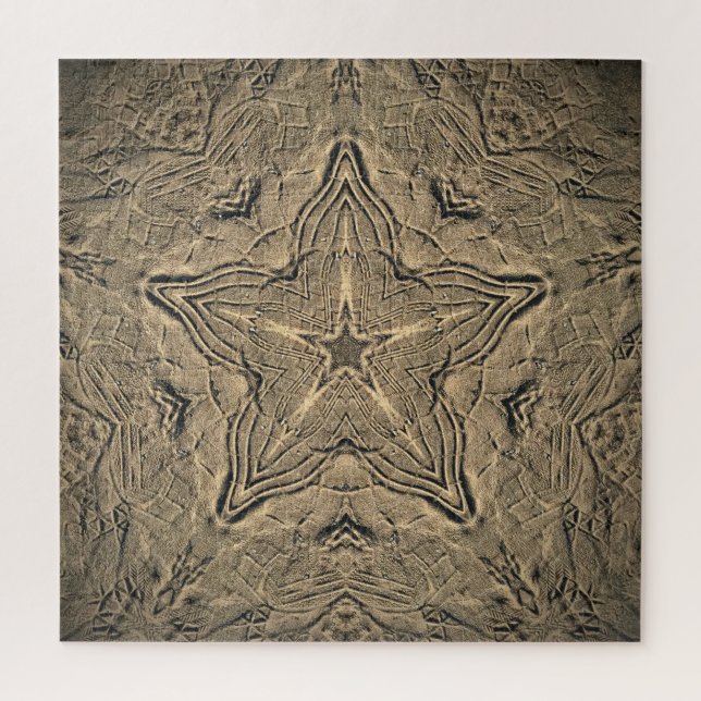 Shoe Prints in the Sand Mandala Jigsaw Puzzle (Vertical)