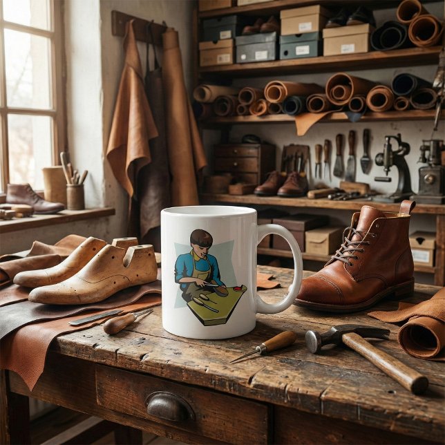 Shoe Repair Cobbler Vintage Shoemaker Coffee Mug (Creator Uploaded)
