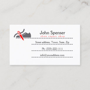Shoe Repair Shop/Shoemaker Business Card