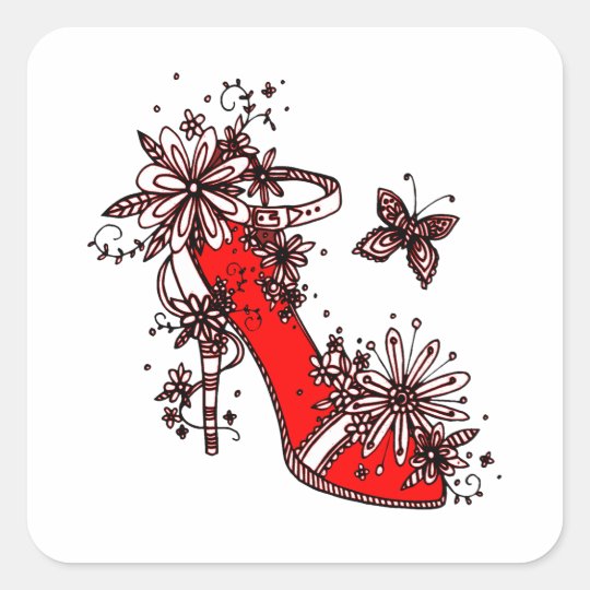 Shoe Square Sticker