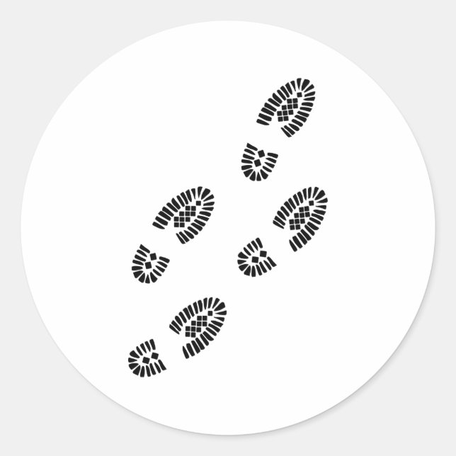Shoe tracks - Footprint Classic Round Sticker (Front)