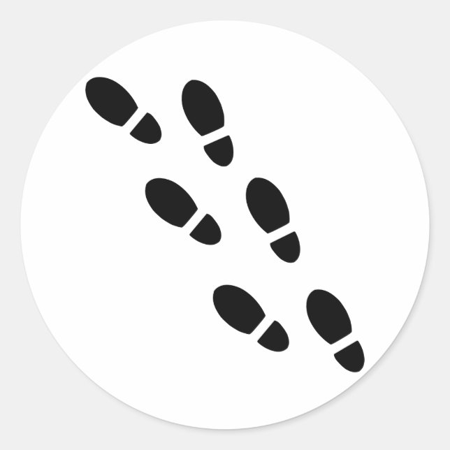 Shoe tracks - Footprint Classic Round Sticker (Front)