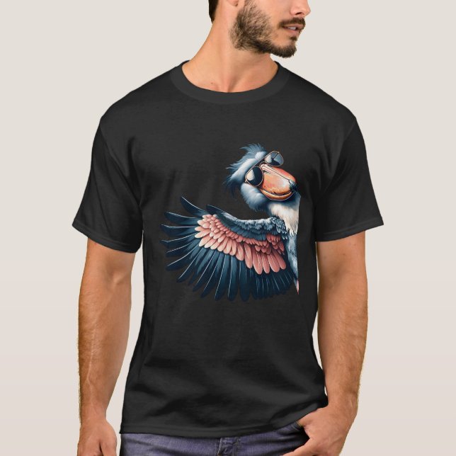 Shoebill African Bird With Sunglasses Funny Say T-Shirt (Front)