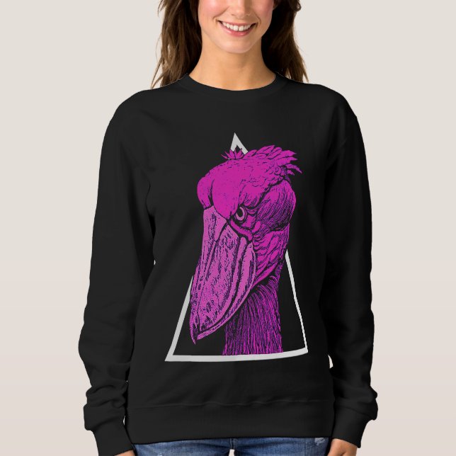 Shoebill Bird Animal Colorful Vaporwave Sweatshirt (Front)