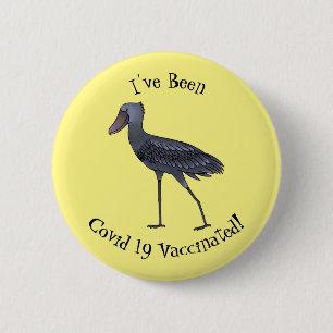 Shoebill bird cartoon illustration 6 cm round badge