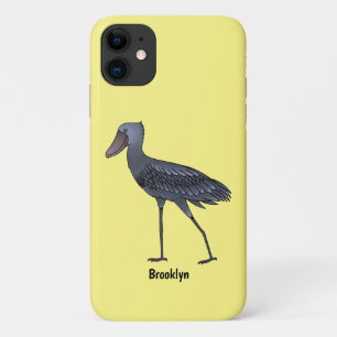 Shoebill bird cartoon illustration iPhone 11 case