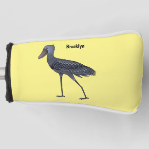 Shoebill bird cartoon illustration golf head cover