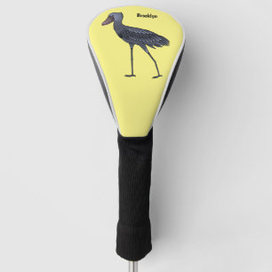 Shoebill bird cartoon illustration golf head cover