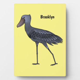 Shoebill bird cartoon illustration plaque
