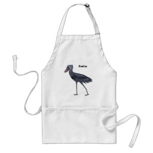 Shoebill bird cartoon illustration standard apron