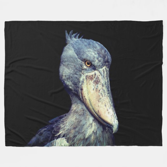 Shoebill  fleece blanket (Front (Horizontal))