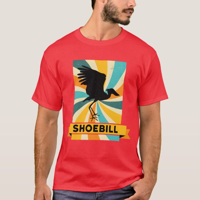 Shoebill Shoebill Bird Ornitologist retro T-Shirt (Front)