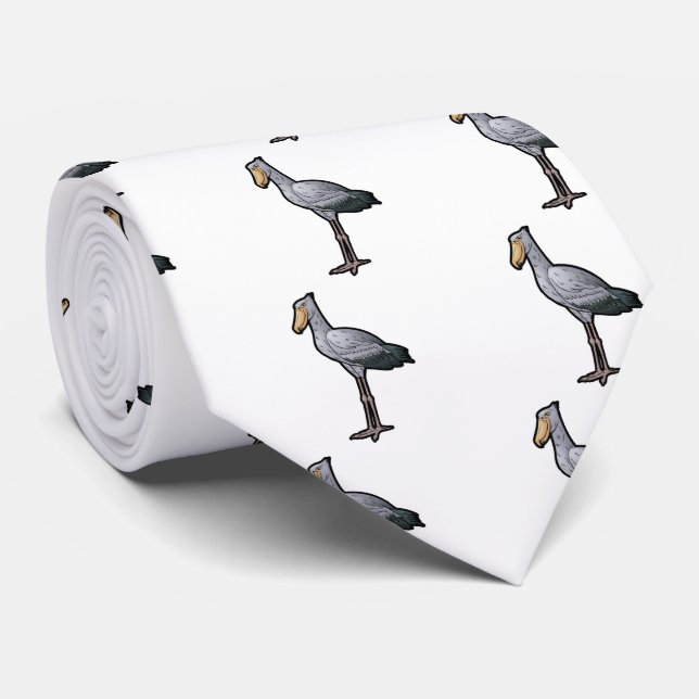 Shoebill Stork Tie (Rolled)
