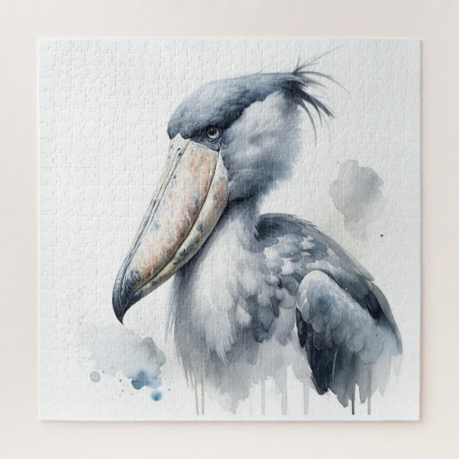 Shoebill Stork Watercolor AREF309 - Watercolor Jigsaw Puzzle (Vertical)