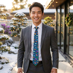 Shoebox Star Neck Tie - Blue