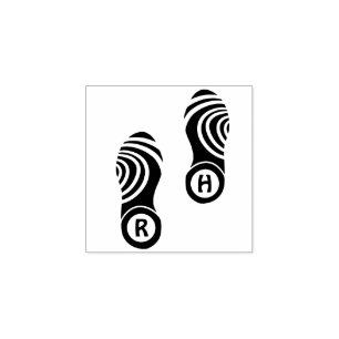 Shoeprint - Shoe Print Monogram Custom Rubber Stamp