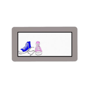Shoes Blue/Pink Wedding Mailing Address Label