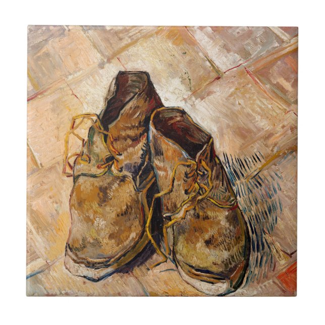 Shoes by Van Gogh Painting Art Ceramic Tile (Front)