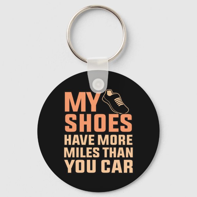 Shoes Have More Miles Half Marathon Running Runner Key Ring (Front)