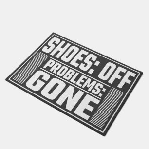 Shoes off typography, for a relaxed cosy cosy home doormat