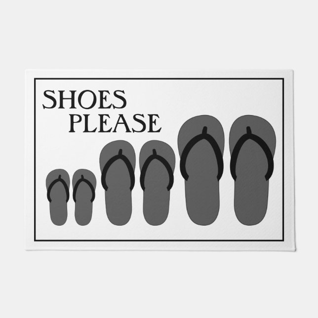 Shoes Please Black / White / Gray Door Mat (Front)