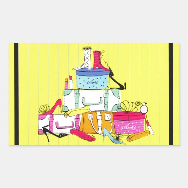 Shoes Shoes Shoes & Luggage Cute Colourful Design Rectangular Sticker (Front)