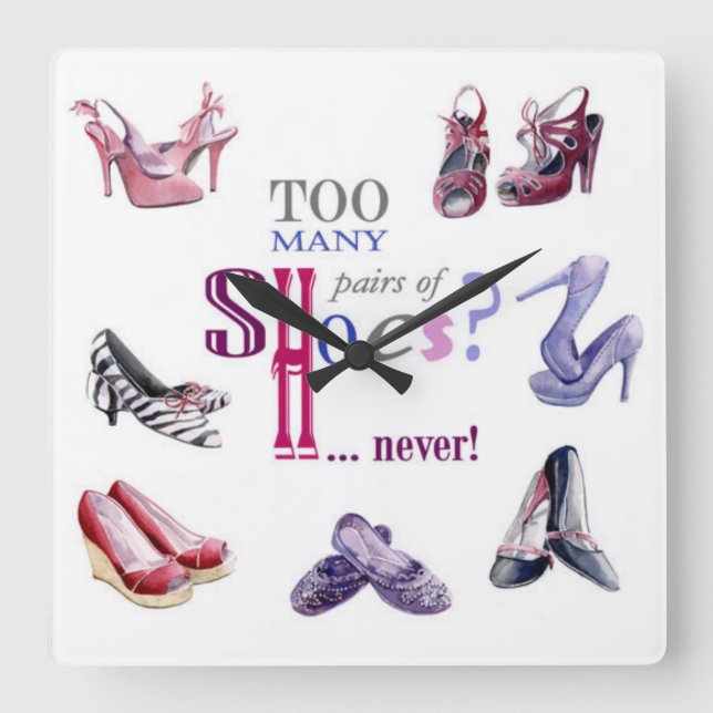 Shoes Square Wall Clock (Front)