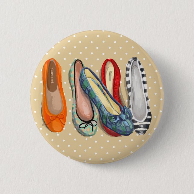 Shoes - tiny slippers 6 cm round badge (Front)