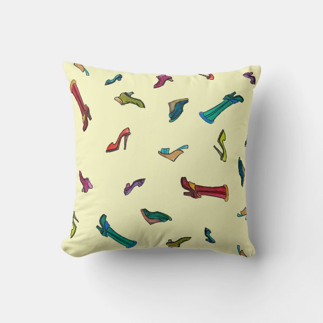 Shoes watercolor seamless pattern cushion (Front)