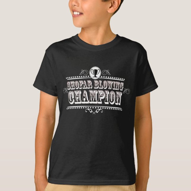 Shofar Blowing Champion T-Shirt (Front)