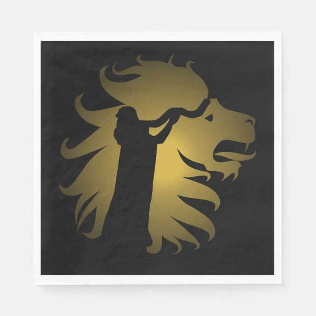 Shofar in the Lion of Judah in Gold Napkin (Front)