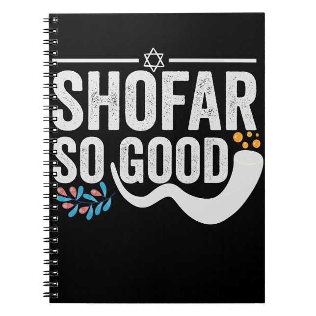 Shofar So good Funny Jewish Hanukkah Holiday Gift Notebook (Front)