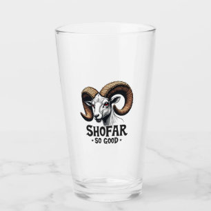 Shofar so good Jewish Goat Hanukkah Lovers  Glass