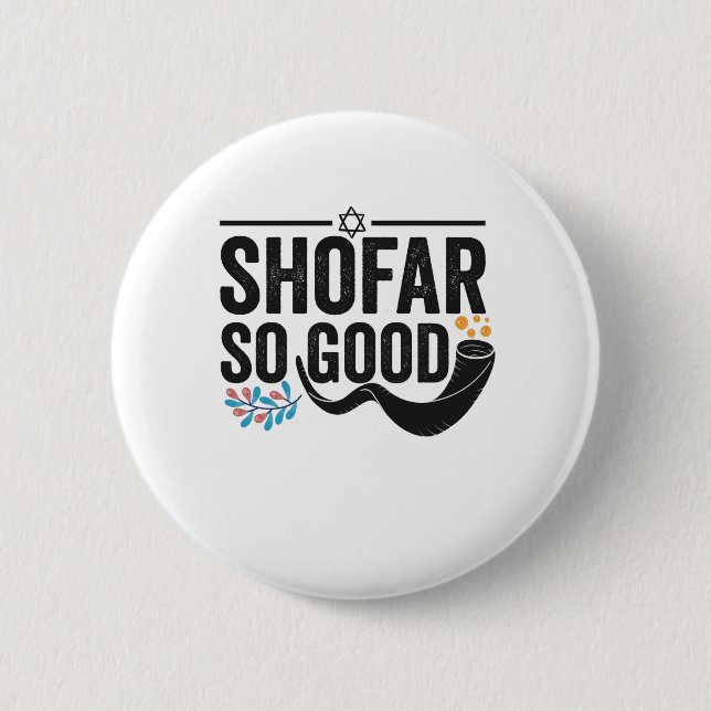 Shofar So Good Jewish Ram Hanukkah  6 Cm Round Badge (Front)