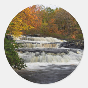 Shohola Falls in Autumn (2) Classic Round Sticker